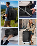 MATEIN Personal Item Vacuum Backpack with Pump, Waterproof Underseat Carry on Backpack with Vacuum Seal Compression for Airplane, TSA Flight Approved Travel Suitcase Bag Fits 17 inch Laptop, Black