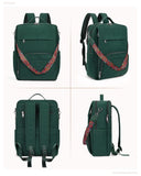 SYTRAH Leather Laptop Backpack, 15.6 Inch Business Computer Bag, Designer College Backpack Travel Backpack with Colorful Shoulder Bag Strap Green