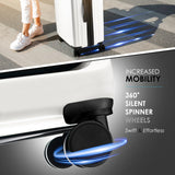 TRAVELARIM 20 Inch Carry On Luggage 22x14x9 Airline Approved, Carry On Suitcase with Wheels, Hard-shell Carry-on Luggage, Durable Luggage Carry On, White Small Suitcase with Cosmetic Carry On Bag