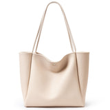 KALIDI 16L Tote Bag Vegan Leather Suede Carry All Shoulder Daily Casual Work Large Hobo Bag for Women Travel Purse, Offwhite