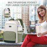 Laptop Backpack for Women Bookbag: 15.6 inch Work School Backpacks with Pouch Pocket for Large Capacity Cup & USB Charger College Book Bag Travel Business Nurse Teacher Bookbags Anti-theft Back Pack
