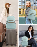 LOVEVOOK Laptop Backpack Purse for Women, Work Travel Computer Bags, College School Backpack for Student Girl, Quilted Casual Daypack with USB Port, Fit 15.6 Inch Laptop, Mint Green