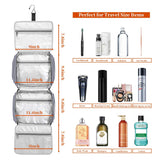 Bosidu Hanging Travel Toiletry Bag, Large Capacity Cosmetic Travel Toiletry Organizer for Women with 4 Compartments & 1 Sturdy Hook, Perfect for Daily Use/Valentines' Day