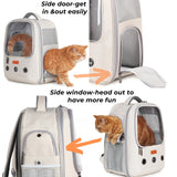 Lollimeow Pet Carrier Backpack, Bubble Backpack Carrier, Cats and Puppies,Airline-Approved, Designed for Travel, Hiking, Walking & Outdoor Use (Beige)