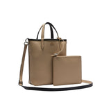 Lacoste Womens Anna Vertical Tote Bag, Black/Warm Sand, One Size