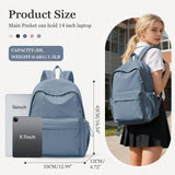 Simple School Backpack For Women Men Aesthetic Medium Backpack Lightweight Casual Daypack College Backpacks Cute Bookbag for Teens Girls Boys Basic Bagpack（Blue）