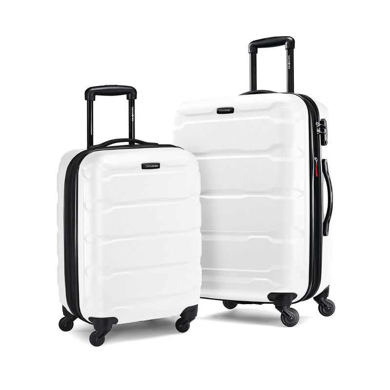 Samsonite Omni PC Hardside Expandable Luggage with Spinner Wheels, White, 2-Piece Set (20/24)