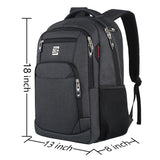 Volher Laptop Backpack,Business Travel Anti Theft Slim Durable Laptops Backpack,Water Resistant College Computer Bag for Women & Men Fits 15.6 Inch Laptop and Notebook - Black