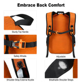 Nerlion Lightweight Foldable 35L Hiking Backpack Travel Backpack for Men Women Camping Waterproof Outdoor Hiking Daypack Backpack Orange