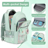 Backpack for Girls - Bookbag Backpacks Schoolbag for Girls Kids Teen Women Casual Travel Daypacks - School Bag Elementary Middle School College Cute Backpack with Lunch Box (Green)