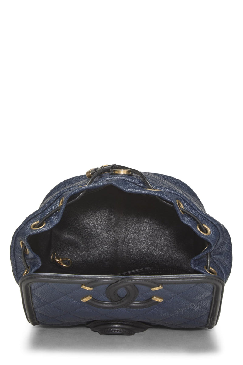 Chanel, Pre-Loved Caviar ; Filigree Backpack, Navy