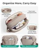 BAGSMART Cross Body Purse, Mini Crossbody Bags for Women Travel Purse, Puffy Shoulder Handbag Wallet with RFID Blocking Slots, Dark Brown