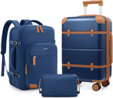 Mosslly Luggage Sets 3 Piece, Expandable 100% PC Hardshell Suitcase with Spinner Wheels, 20in Suitcase Set with TSA Lock for Women, Carry On Luggage with Travel Backpack