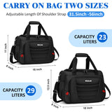 Underseat Carry On luggage Bag Airplanes Personal Item Bags Weekender Overnight Travel Tote Bag Shoulder Small Softside Carry on Luggage Travel Duffel Bags For Men Women -16 IN Black