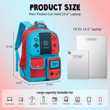 dwgweg Backpack for Boys Bookbag Video Game Bookbag stylish kids travel backpack for boys 6-18, Kids Junior High School Primary School Back pack (Red-blue)