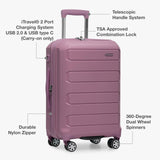 Traveler's Choice Pagosa Hardshell Expandable Luggage with Spinner Wheels, Mauve, 22-Inch Carry-on