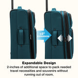 U.S. Traveler Anzio Softside Expandable Luggage with Spinner Wheels, Teal, 30-Inch Large