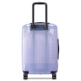 florence by mills Gotta Glow Hardside Expandable Luggage with Spinner Wheels, Translucent See-Thru Purple, Carry-On 20 Inch