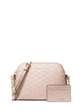 Michael Kors Jet Set Dome Crossbody With Card Case, Gold-Tone Hardware/MK Embossed Glitter/Ballet