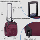 VANKEAN Carry On Underseat 16-inch Multi-functional Underseater Lightweight Overnight Suitcase with Wheels, Roller Case for Men Women Travel Business, Burgundy