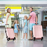 Karl home Luggage Sets 3 Piece, ABS Hardside Suitcase Set with Double Spinner Wheels & TSA Lock for Travel Business, 3-Piece Set (20/24/28), Light Pink
