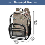Plaaee Clear Backpack Large Heavy Duty PVC Transparent Backpack for Kids and Adults,Jeep and Lighting Bolts See Through Clear Bookbag for School, Sports, Work, Travel