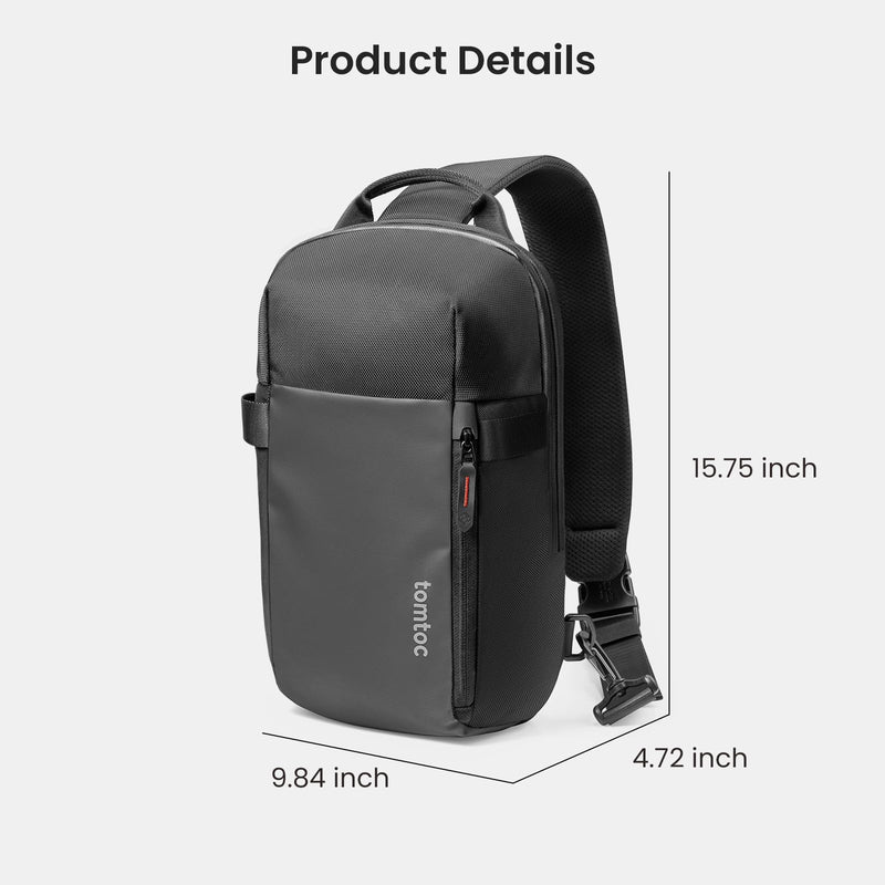 tomtoc 7L Sling Backpack Crossbody Bag for Men Women, EDC Daypack Chest Shoulder bag for 14-inch MacBook Pro M5 Pro/Max, 13" MacBook Air, 13" iPad Air M4/Pro M5, Organized, Daily Use, Work, Travel-S