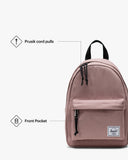 Herschel Classic Backpack, Ash Rose, Mod Mini - 6.5L
