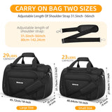 Underseat Carry On Luggage Lightweight Travel Tote Weekender Bag Overnight Duffle Bag for Travel, Travel Essentials Personal Item Travel Bag for Women and Men,Black-16Inch