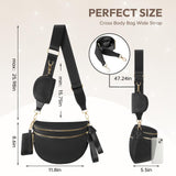 Cross Body Bag for Women Bum Bag Checkered Belt Bags Fanny Packs for Girls Travel Purse Fashion Waist Packs Crossbody Nylon Purse Trendy Shoulder Bags for Womens
