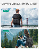 BAGSMART Camera Bag for Photographers, Professional Camera Bag Fits up to 15.6" Laptop, DSLR/Drones/Tripod Camera Case with Rain Cover, Grey