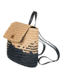 Roxy Mysterious Boardwalk Backpack | Straw | Beach | Vacation | Travel | Eco-Friendly | Lightweight | Natural/Black