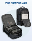 Hynes Eagle 2 in 1 Travel Backpack 22 inches Carry on Luggage 63L Rolling Backpack for Men Women with Packing Cubes 3PCS Set Gray Blue