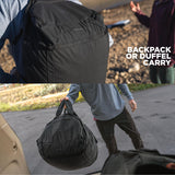 NOMATIC Navigator Collapsible Duffle Bag - 42L Travel Backpack for Men and Women - Weekender Bag - Black Backpack