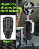 JACZZO Magnetic Gym Bag for Men and Women, Magnetic Water Bottle Holder for Stanley, Small Gym Bag, Gym Gifts for Women and Men (Black, <30 OZ)