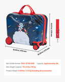 VEVOR Ride-on Luggage, 26 L Capacity, 18 Inches Tow Along Toddler Carry on Luggage with Wheels, Adjustable Shoulder Strap, Lightweight Kids Riding Suitcase for Boys & Girls Aged 3+, Blue & White