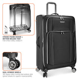 Traveler's Choice Lares Softside Expandable Luggage with Spinner Wheels, Black, 2 Piece Luggage Set