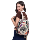 KayJayStyles Small Lightweight Daypack Backpack Handmade Himalayan Hemp Bohemain Travel, Hiking, Purse