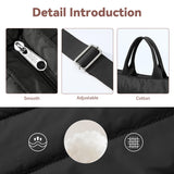 KALIDI Quilted Tote Bag, Puffer Hobo Bag Anti Splash Crossbody Zipper Gym Bag Large Casual Travel Work Daily Women, Black