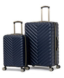 Kenneth Cole REACTION Madison Square Lightweight Hardside Chevron Expandable Spinner Luggage, Navy, 2-Piece Set (20