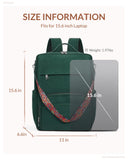 SYTRAH Leather Laptop Backpack, 15.6 Inch Business Computer Bag, Designer College Backpack Travel Backpack with Colorful Shoulder Bag Strap Green