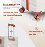 QIMER Carry on Luggage Set, 20 Inch Suitcase with 100% PC hardshell, Lightweight TSA Locks Quiet Spinner Wheels Durable Zipper, Suitable for Men and Women, Y01 Beige(20"/DB/TB) Slightly Small