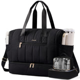 LOVEVOOK Travel Duffle Bag,Puffer Weekender Bags For Women with Shoe Compartment,42L Carry On Duffel Overnight Bags For Airplanes,Hospital Bag for Labor and Delivery,3Pcs Set