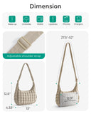 BAGSMART Crossbody Hobo Bag for Women with Adjustable Strap, Quilted Puffy Purses for Women Fluffy Compact Shoulder Handbag