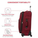 SwissGear Sion Softside Expandable Luggage – Medium Checked Suitcase with 360 Degree Wheels & Retractable Handle – 25 Inch, Perfect for 1-7 Night Trips – Burgundy