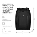 Victorinox Altmont Professional Compact Laptop Backpack - Tablet & Laptop Bag for Travel Accessories - Computer Backpack Includes Sleek Organizer - 16 Liters, Black