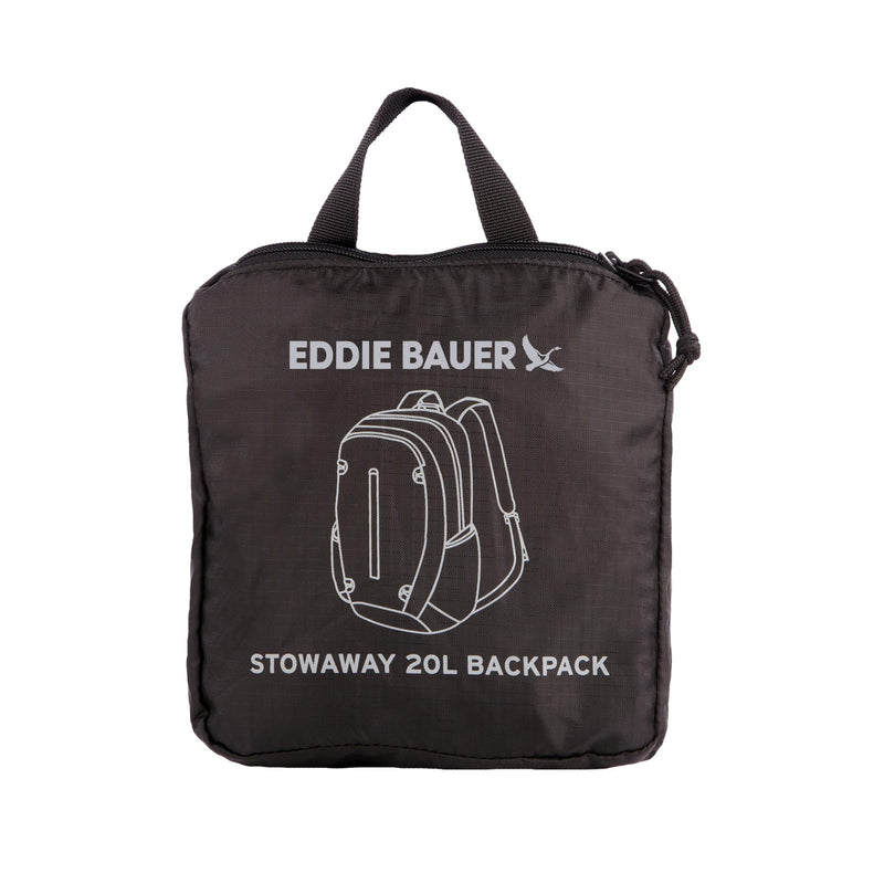 Eddie Bauer Stowaway Packable Backpack | Travel | Outdoor | Lightweight | Foldable | Durable | Ripstop Polyester | 20L - Onyx Black