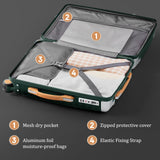 Joyway Hard Shell Luggage Sets 3 Pieces with Spinner Wheels, Lightweight Suitcase Set with Tsa Lock and Corner Protectors, Suitable for Travel Women and Men (Green, 20''/24''/28'')