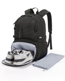 BAGSMART Gym Backpack with Shoes Compartment, Travel Backpack for Men Women, Stylish Workout Sport Bag for Yoga, Casual Weekender Carry On for Flight, College, Outdoor, Black