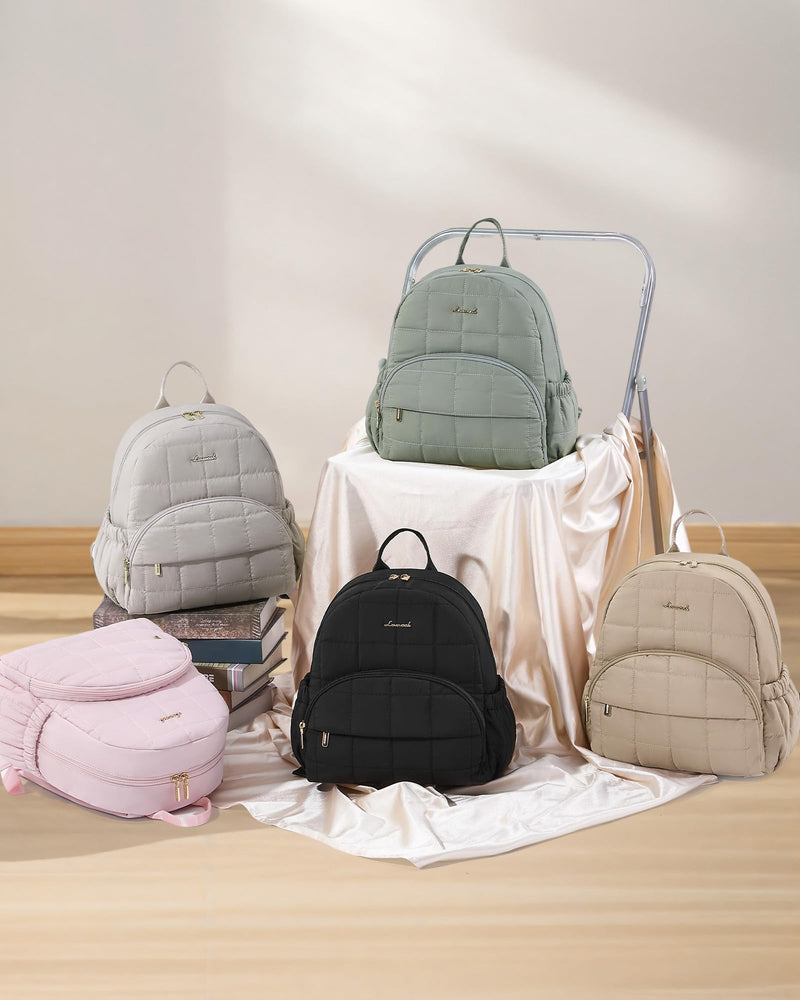 LOVEVOOK Small Backpack Purse for Women, Mini Puffer Backpack with Anti-theft Pocket, Lightweight Quilted Casual Daypack for Daily Work & Travel